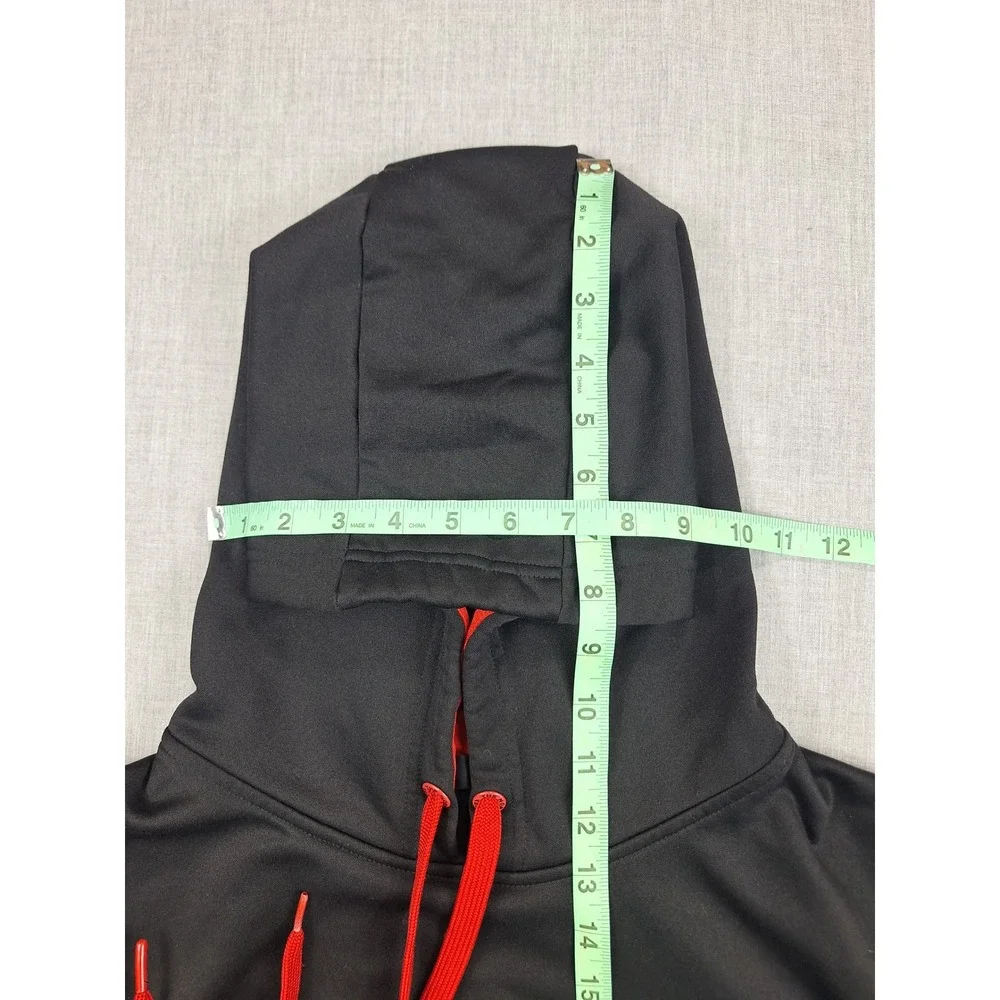 The North Face Mens XXL Black Red Logo Pullover Hoodie Fleece Lined Sweatshirt